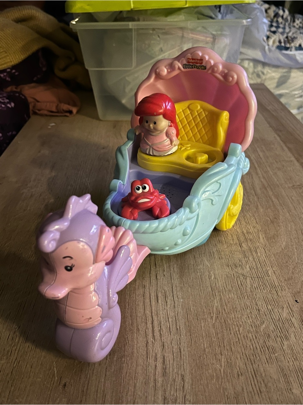 Little People Mermaid Carriage Playset - Pink, Purple & Light Blue